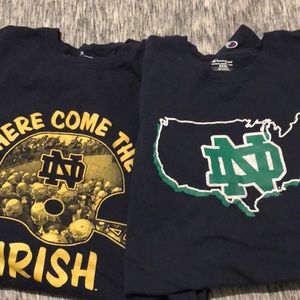 2 Champion Notre Dame T-Shirts